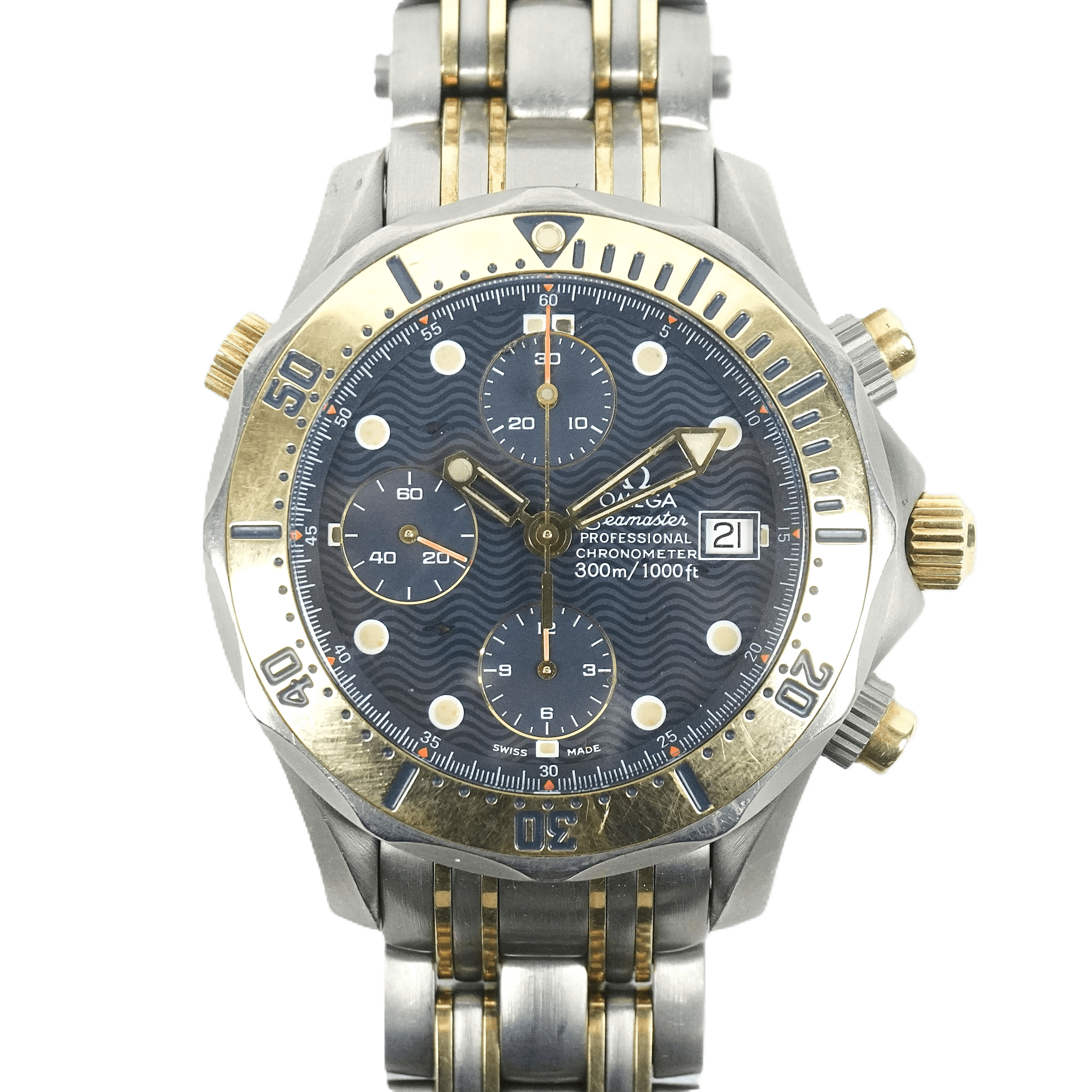 오메가 씨마스터 프로 300m 콤비 티타늄 골드